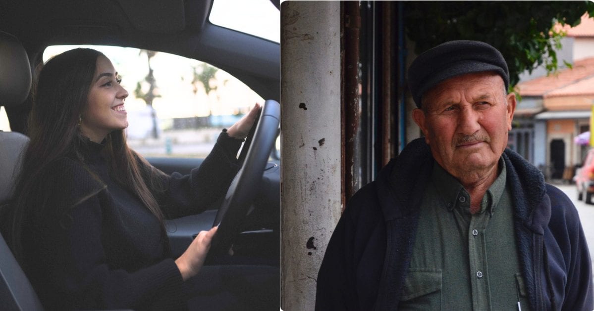 Woman drove past an elderly man struggling with heavy bags, thinking he'd refuse a ride — she turned back, and his first words made her glad she did