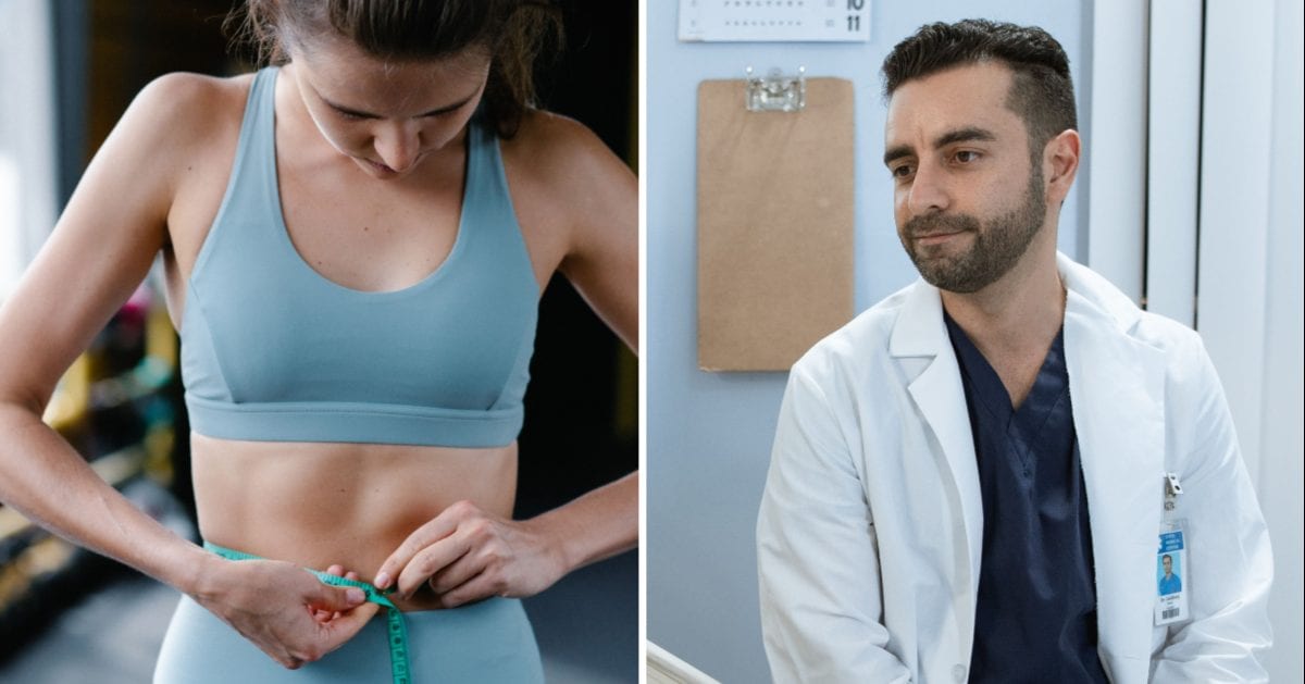 (L) Woman measuring herself. (R) Male doctor. (Representative Cover Image Source: Pexels | (L) Annushka Ahuja, (R) RDNE Stock project)