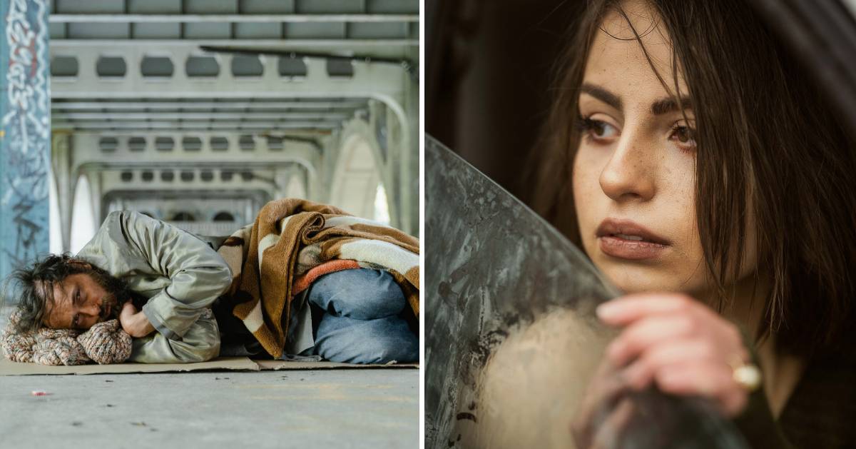 Woman feared for a stranger's safety as she watched her approach a homeless man by the road — what happened next left her crying in her car