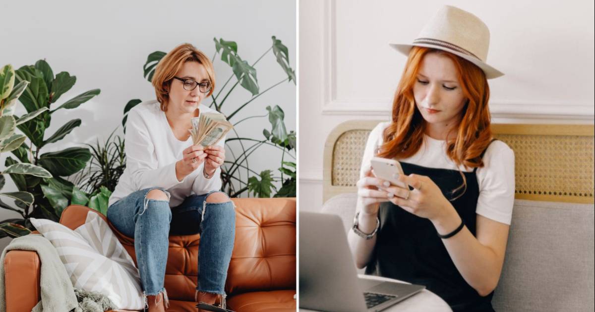 (L) Woman counting money (R) A woman typing something on her phone. (Representative Cover Image Source: Pexels | (L) https://kaboompics.com/, (R) Beyzanur K.)