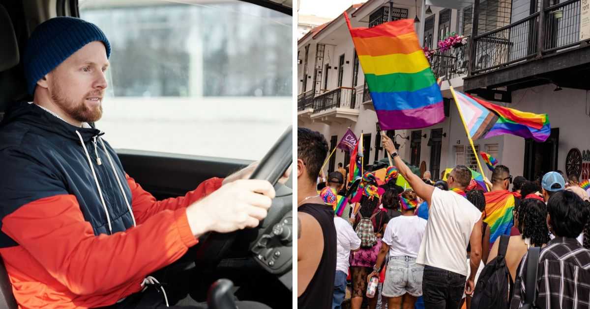 (L) Man parking a car (R) Pride parade. (Representative Cover Image Source: Pexels | (L) Norma Mortenson, (R) Soy_a_2002)