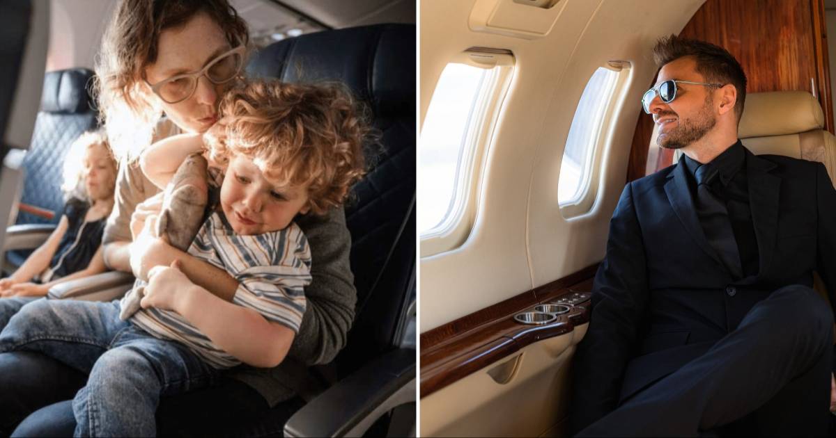 Woman expected the man beside her to throw a tantrum over a screaming toddler on a flight — what he did instead left her nearly in tears