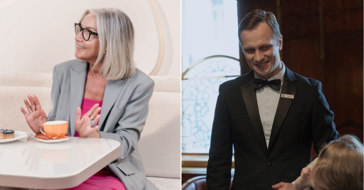 (L) A woman in a restaurant talking to customer. (R) A waiter smiling at the customer. (Representative Cover Image Source: Pexels | (L) ANTONI SHKRABA production, (R) Ron Lach)