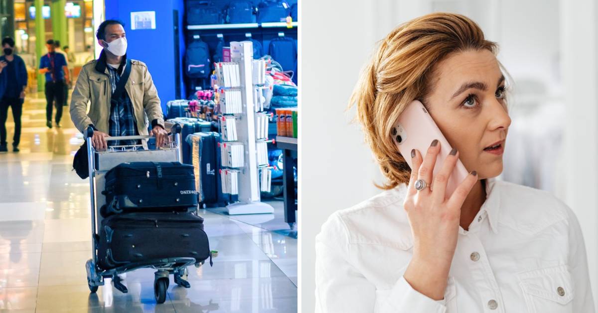 (L) Man at airport. (R) Woman on call. (Representative Cover Image Source: Pexels | (L) fajri nugroho, (R) Kaboompics)