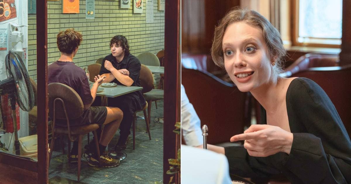 (L) Teen boys at a restaurant. (R) A woman speaking to someone at a restaurant. (Representative Cover Image Source: Pexels| L - Free Preset in bio, R - Ron Lach)