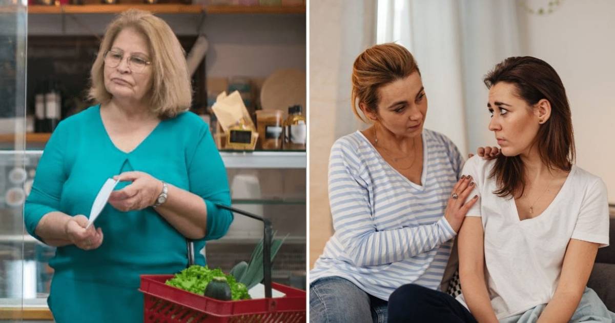 (L) An old woman looking grumpy. (R) A woman offering support to her emotional friend. (Representative Cover Image Source: Pexels | (L) Kampus Production, (R) Kaboompics)
