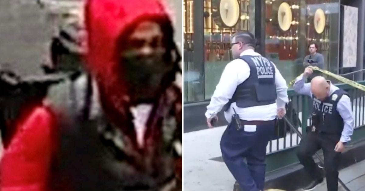 Deadpool look-alike gunman kills man on NYC subway platform as terrified tourists flee shooting