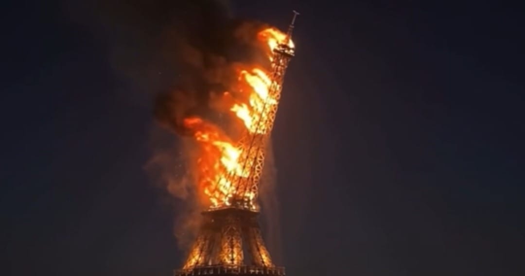 Fact Check: Does a viral video show the Eiffel Tower burning during French protests?