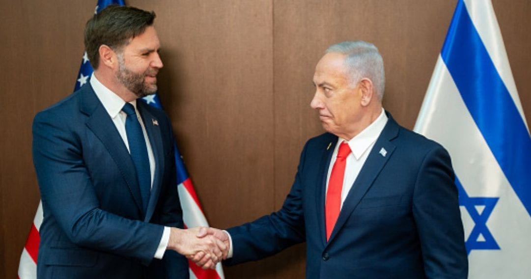 US Vice President JD Vance and Israeli Prime Minister Benjamin Netanyahu meet in Jerusalem amid renewed attention to Vance’s decision not to endorse Netanyahu for re-election (Getty Images)