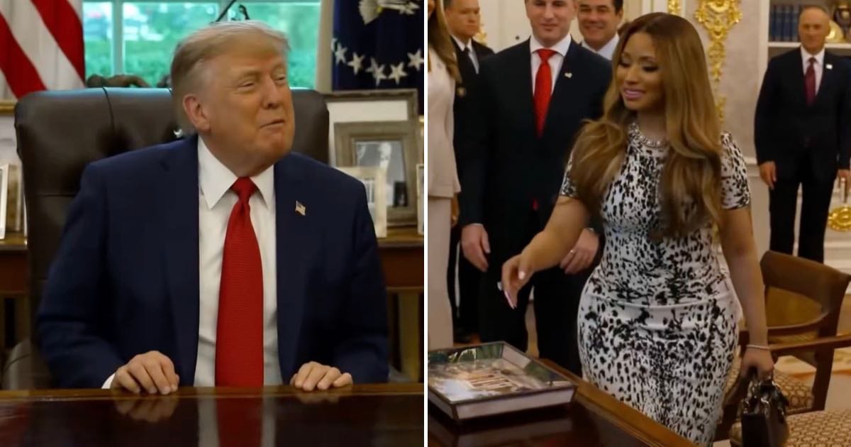 Donald Trump appeared at the SBA competition, which celebrated small businesses, jobs, innovation and economic growth as part of Freedom 250 (@mayaminaj/X)