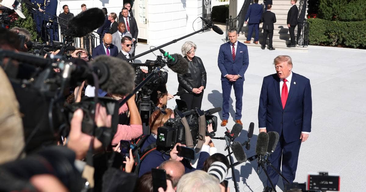 The White House Correspondents’ Association has accused the Trump administration of retaliation after Andrew Feinberg was reportedly removed from the print press pool covering President Donald Trump’s trip to South Carolina (AP/Tom Brenner)