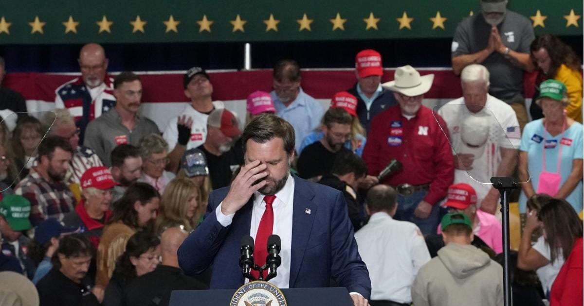 JD Vance walks off stage to check on woman who collapsed at rally before '48!' chants erupt
