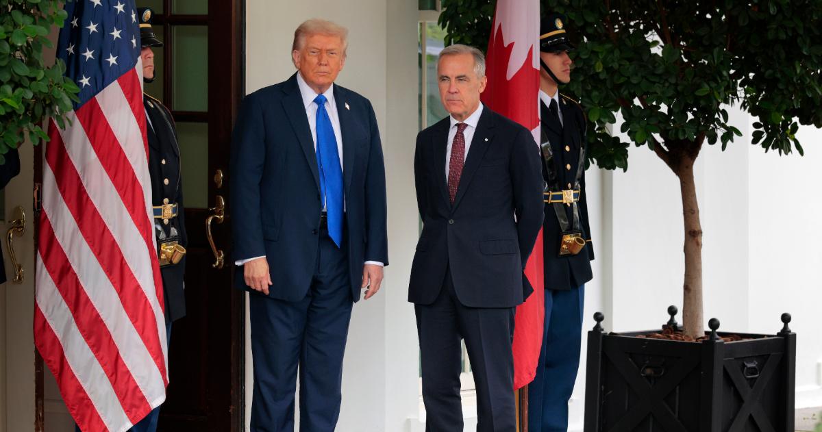 Donald Trump was rumored to have accused Canada of election interference amid the ongoing US-Canada tariff war (Chip Somodevilla/Getty Images)