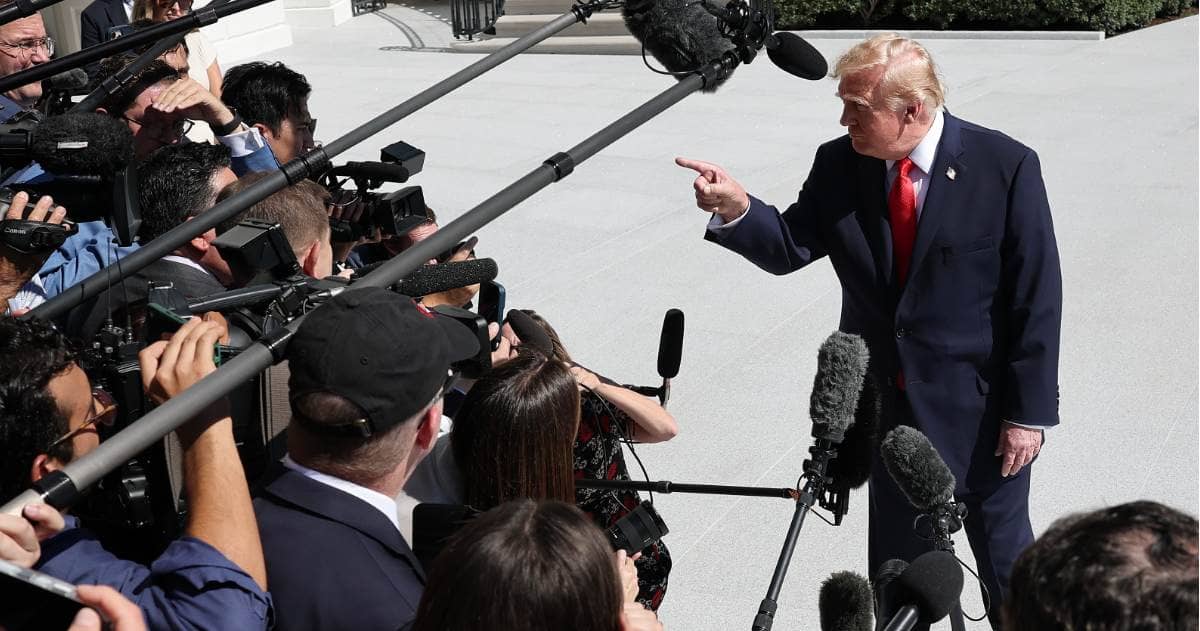 President Donald Trump ruled out restoring the old pool but suggested relocating the press corps to a less intrusive setting (Win McNamee/Getty Photos)