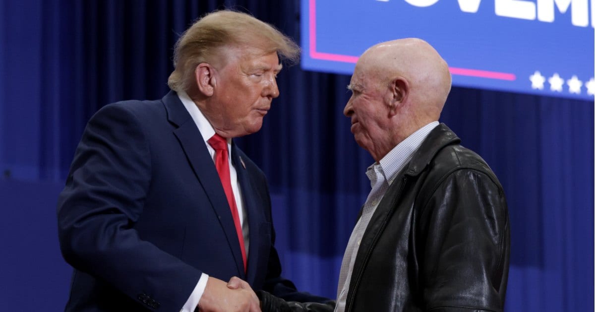 President Donald Trump greets David Beamer, father of 9/11 victim Todd Beamer on October 25, 2026 (Alex Wong/Getty Images) 
