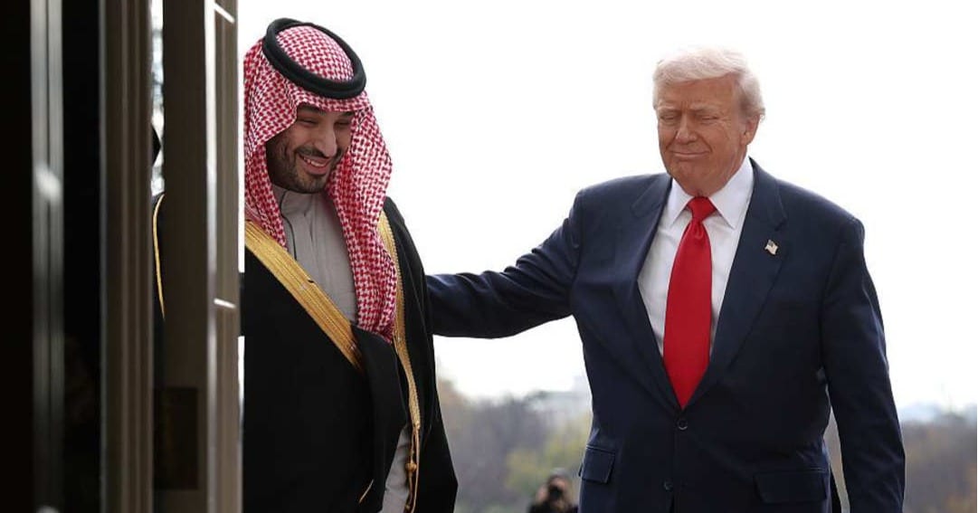 A social media rumor claims to show a conversation between President Donald Trump and Saudi Crown Prince Mohammed bin Salman over gas prices (Getty Images)