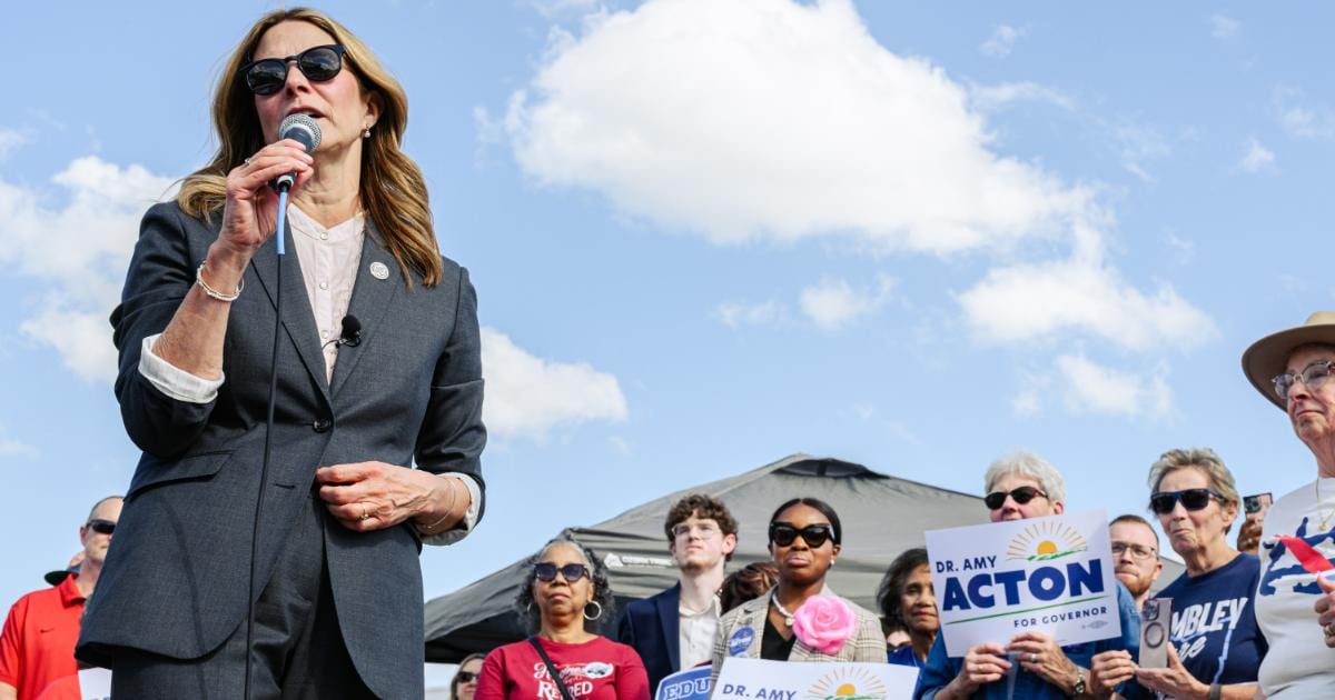 Vivek Ramaswamy said his campaign ad targeted Amy Acton’s alleged dishonesty, not her childhood abuse allegations, accusing her of lying about him and her record (Getty Photos | Jon Cherry))
