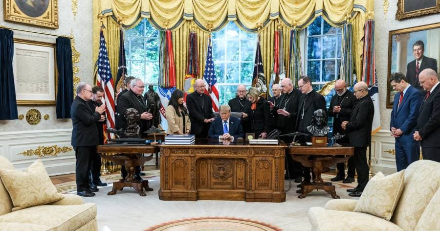 Milwaukee archbishop apologizes after White House shares Trump prayer video, alleging politicization