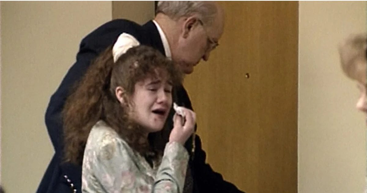 In this image from video provided by WBIR-TV, Christa Pike cries after being sentenced to death on March 30, 1996 in Knoxville, Tenn (WBIR-TV via AP)