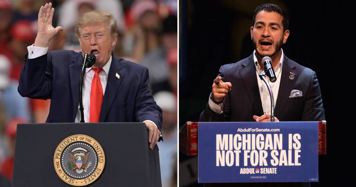 President Donald Trump targeted Democratic US Senate candidate Abdul El-Sayed during a campaign rally in Daytona Beach, Florida, on Friday, October 30, urging voters to reject him (AP Photo/Getty Images) 