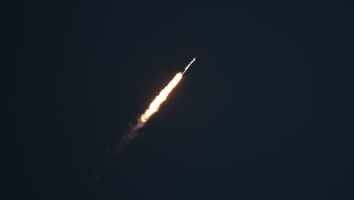A SpaceX Falcon Heavy rocket launches with NASA’S Nancy Grace Roman Space Telescope onboard from Launch Complex 39A, Sunday, Aug. 30, 2026, at NASA’s Kennedy Space Center in Florida. Roman will investigate dark energy and dark matter, conduct a statistical census of planetary systems, and enable a broad range of additional astrophysics research. Launch occurred at 7:26 a.m. EDT. Photo Credit (NASA/Joel Kowsky)