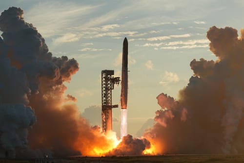 SpaceX's Starship takes off for Flight 14 from Starbase, Texas, Monday, Sept. 28, 2026. (Image Source: AP Photo | Eric Gay)