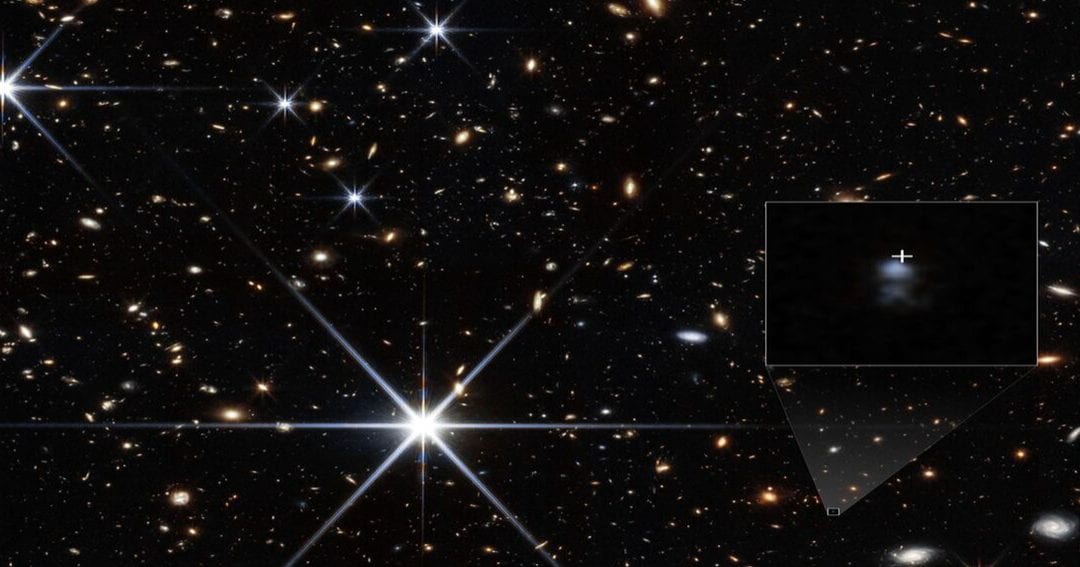 NASA's James Webb Space Telescope captured the small galaxy where the fast radio burst FRB 20140304B originated. (Cover Image Source: NASA)