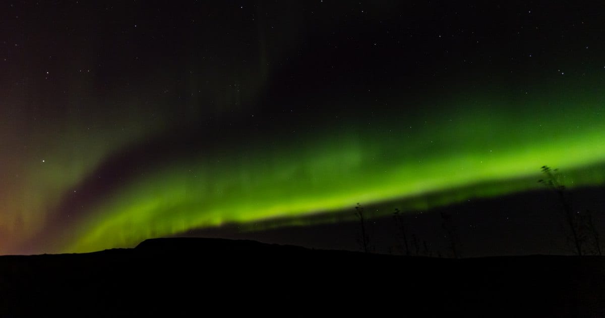 Green Aurora Borealis light up the sky near Selfoss on October 05, 2024 in Iceland. (Representative Image Source: Getty | Aldara Zarraoa)