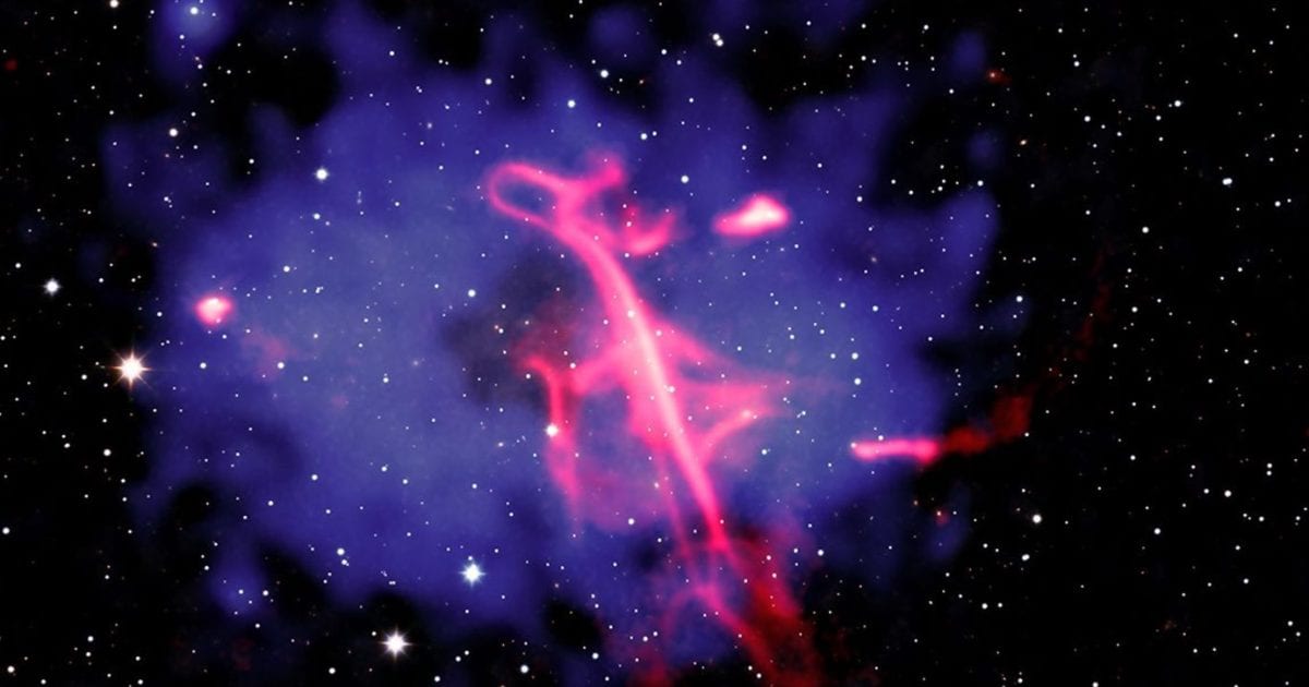 Musical symbol in space? NASA's Chandra Observatory helps reveal origins of 'Treble Clef' radio structure