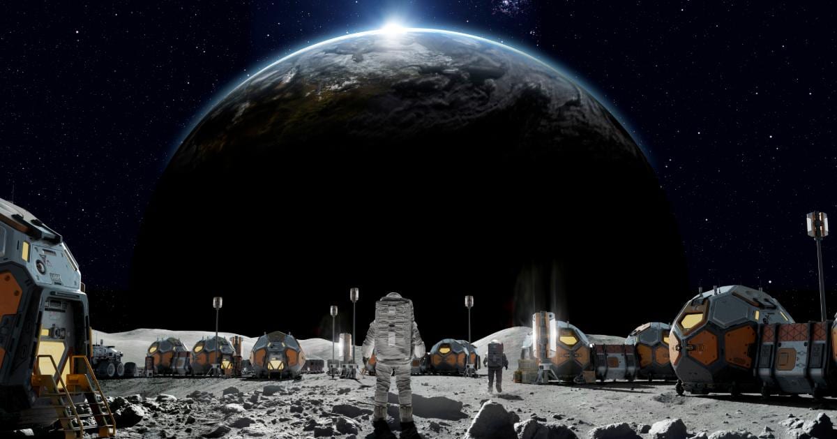 Rear view of an astronaut near their lunar base camp. (Representative Cover Image Source: peepo/Getty Photos)