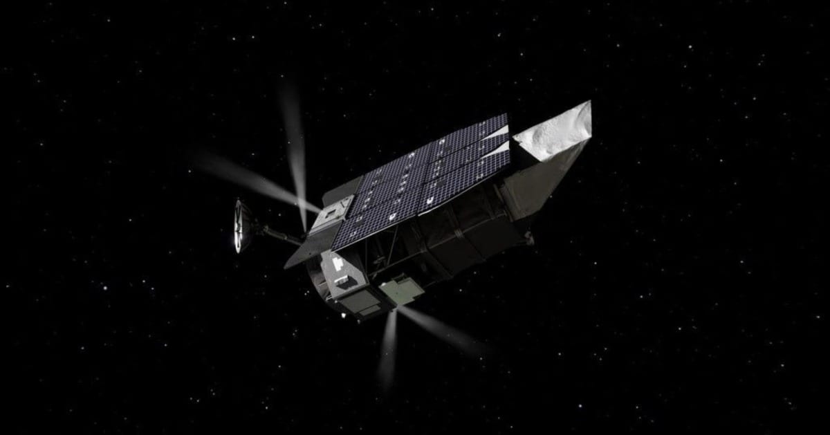 Illustration of the Nancy Grace Roman telescope firing its thrusters in space. (Cover Image Source: NASA's Goddard Space Flight Center/Conceptual Image Lab)