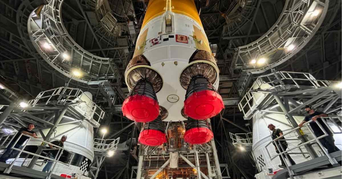 Artemis III update: SLS rocket core stage in position for integration with boosters at NASA's Kennedy Space Center