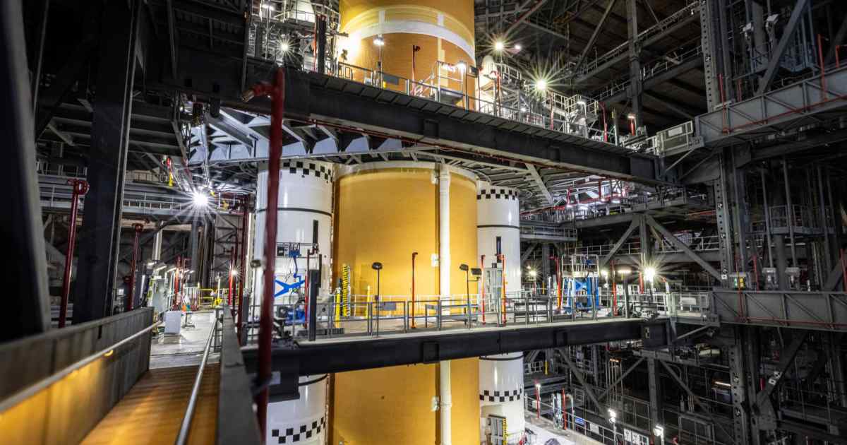 Artemis III major update: NASA mates 212-foot SLS rocket core stage with twin solid rocket boosters