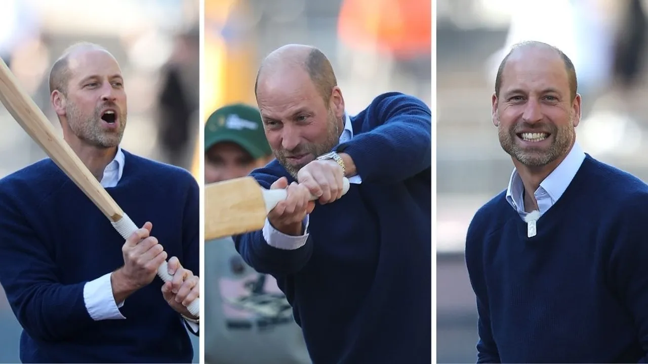 5 Hilarious Photos of Prince William Playing Street Cricket Outside Buckingham Palace