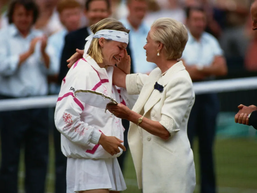 Duchess of Kent Comforting Jana Novotná