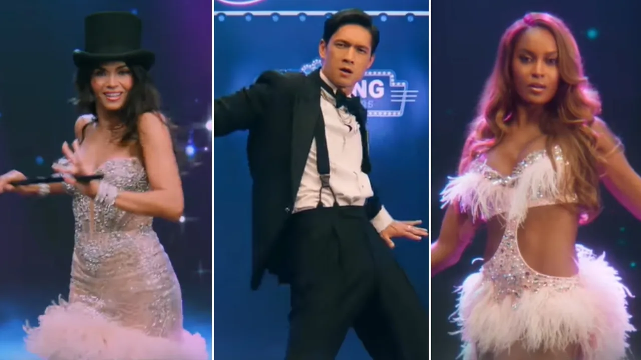 Jenna Dewan, Harry Shum Jr., and Ciara Miller in Dancing with the Stars Season 35 cast announcement (ABC)