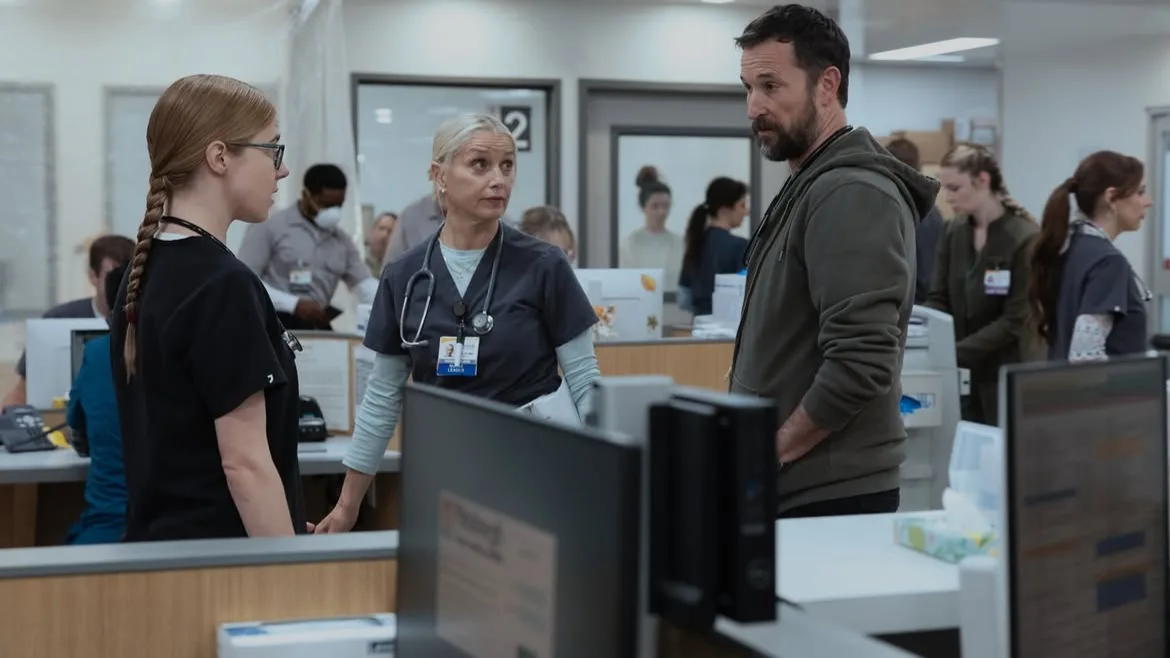 Taylor Dearden, Katherine LaNasa and Noah Wyle