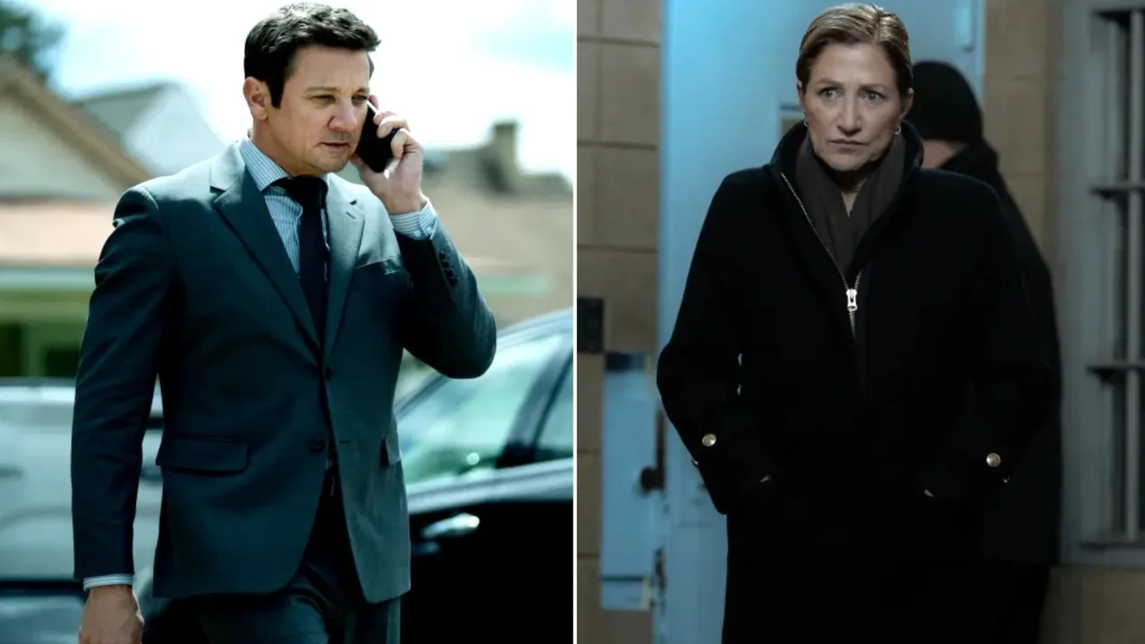 Jeremy Renner and Edie Falco in Mayor of Kingstown Season 5 (Paramount+ | Photos by Jeremy Parsons)