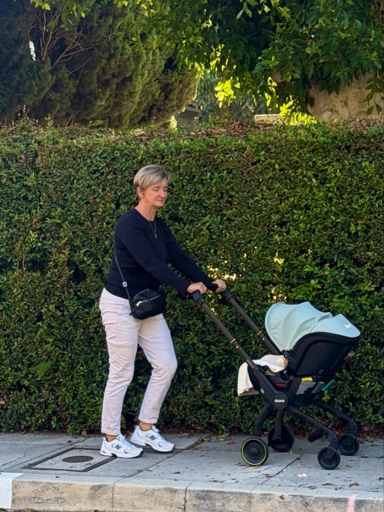 Agnes Palvin takes a stroll with granddaughter Sylvie