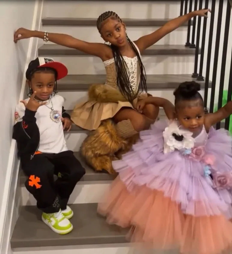 Cardi B shares rare glimpse of kids Kulture, Wave and Blossom