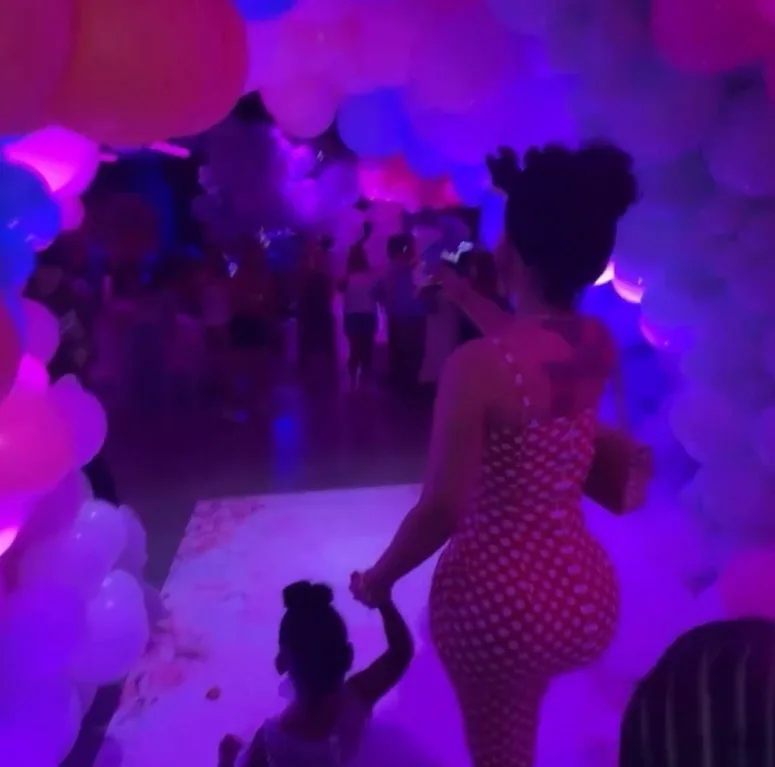 Cardi B helps Blossom arrive at her birthday party
