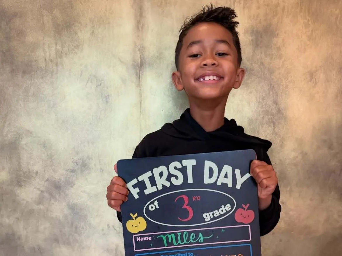 Miles, 8, enters third grade