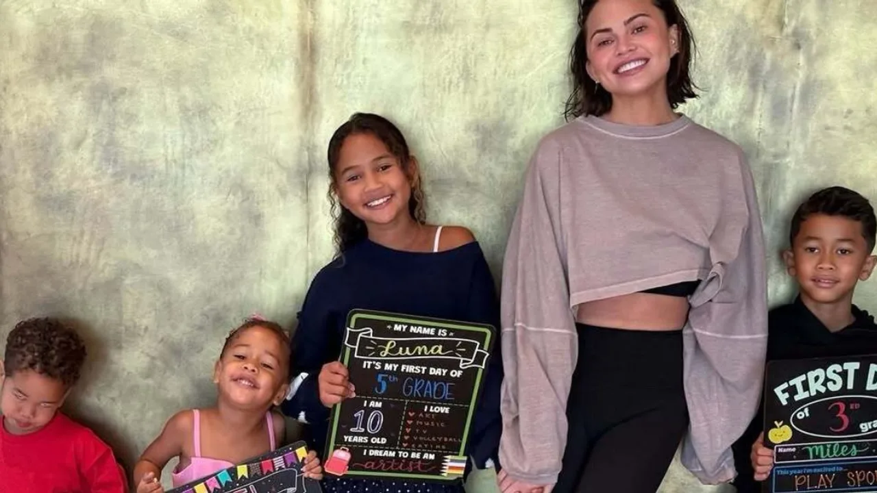 Chrissy Teigen shares rare photos of all 4 children on their first day of school
