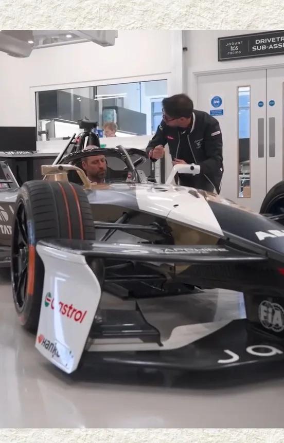 Prince William tries out replica of Formula E racing car