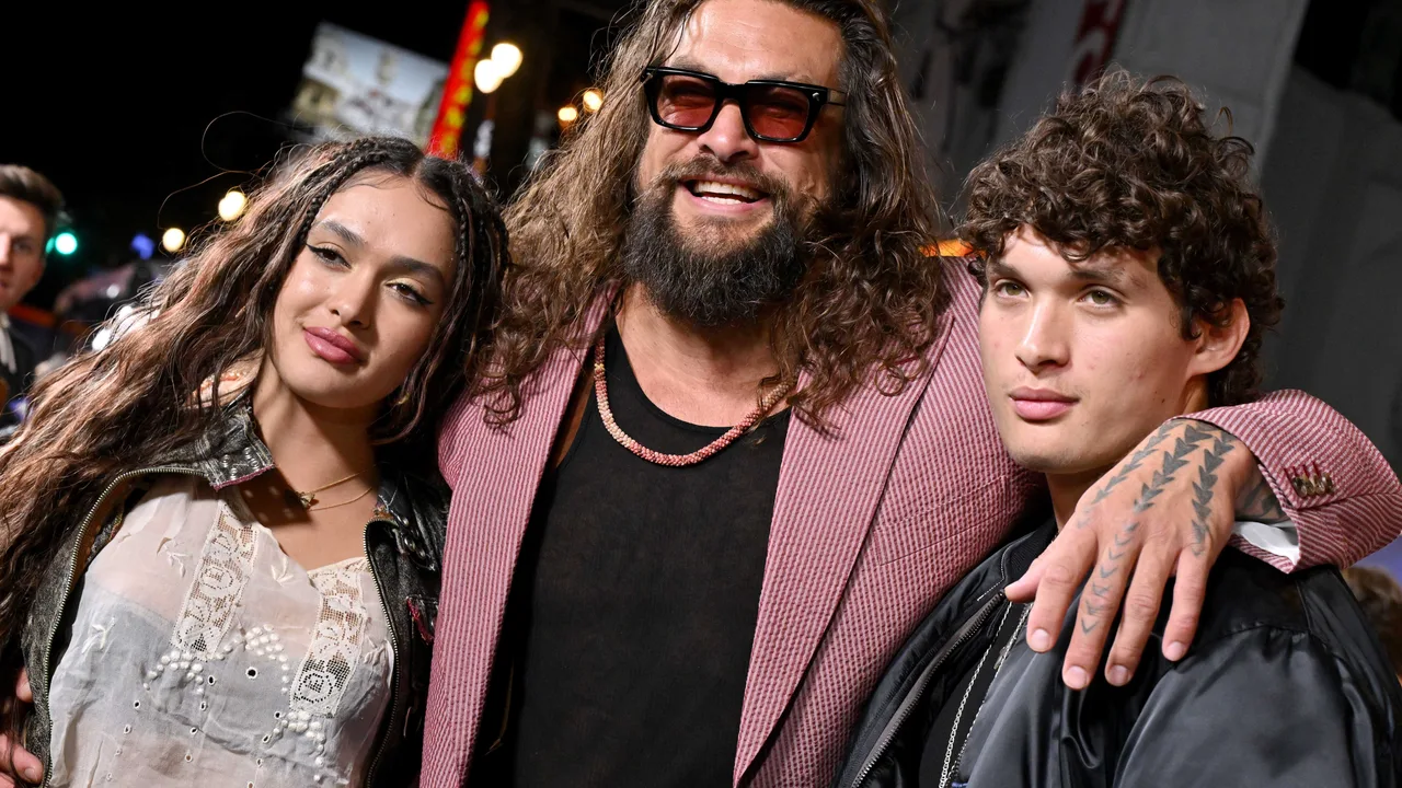 Jason Momoa makes rare red carpet appearance with his and Lisa Bonnet's kids Lola, 19, and Nakoa-Wolf, 17