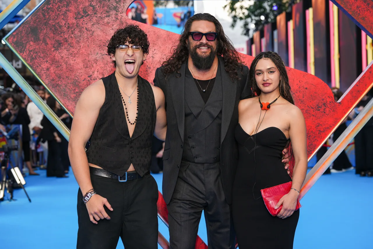 Jason Momoa attends 'Supergirl' London premiere with his children