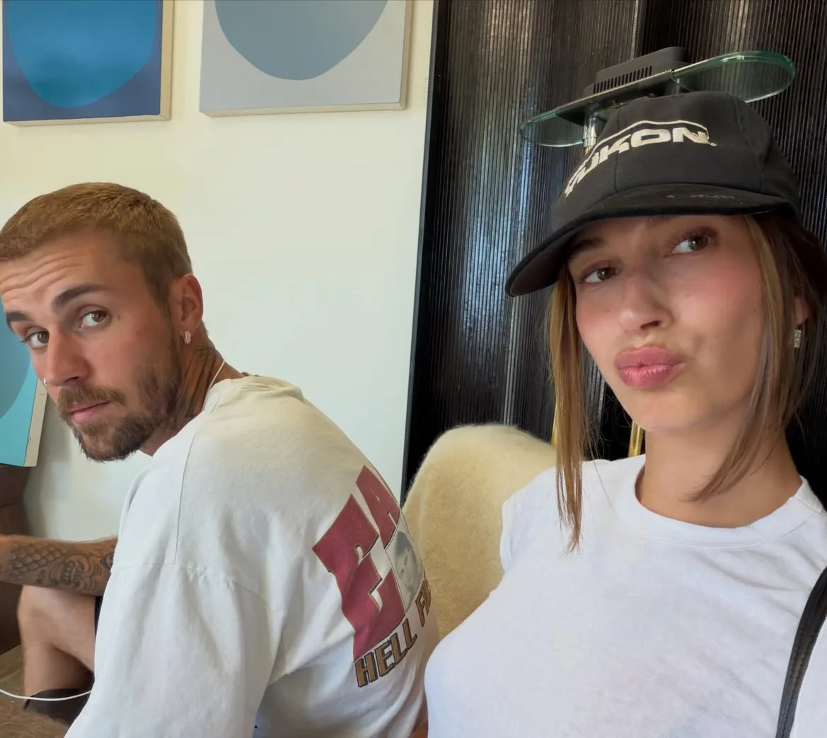 Justin Bieber shares a candid moment with wife Hailey Bieber