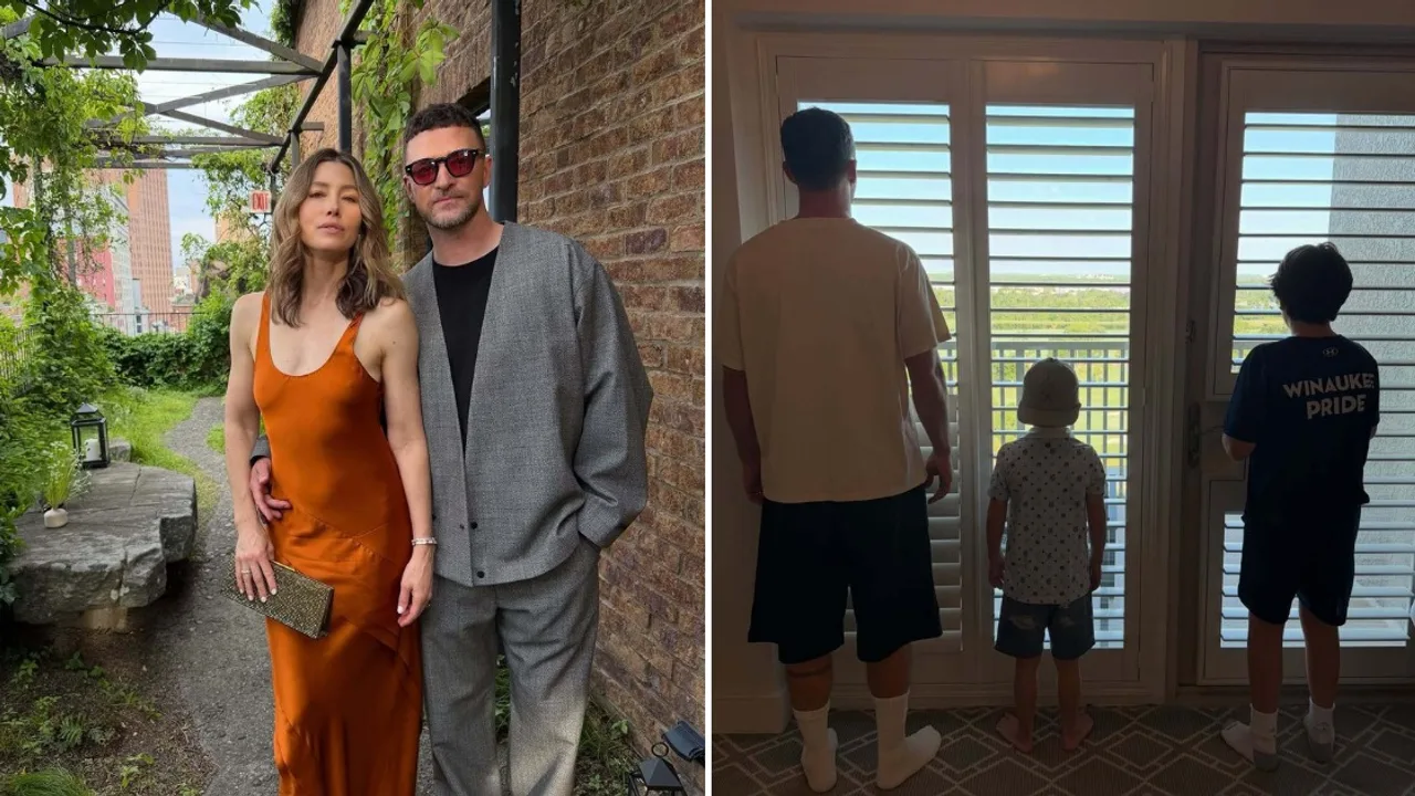 Justin Timberlake shares rare family photos ft wife Jessica Biel and their two children