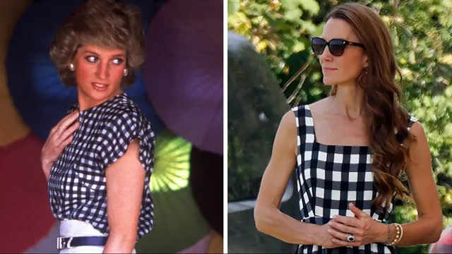 Kate Middleton brings back memories of Princess Diana’s 1988 Gingham look at the Royal Charity Polo Cup