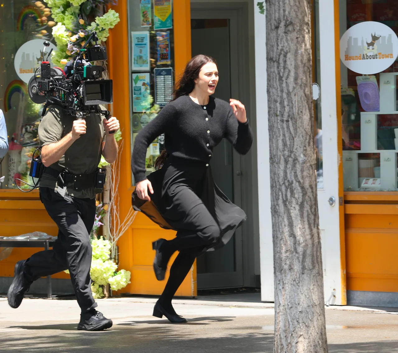 Margaret Qualley filmed for 'Possession' in all-black fit